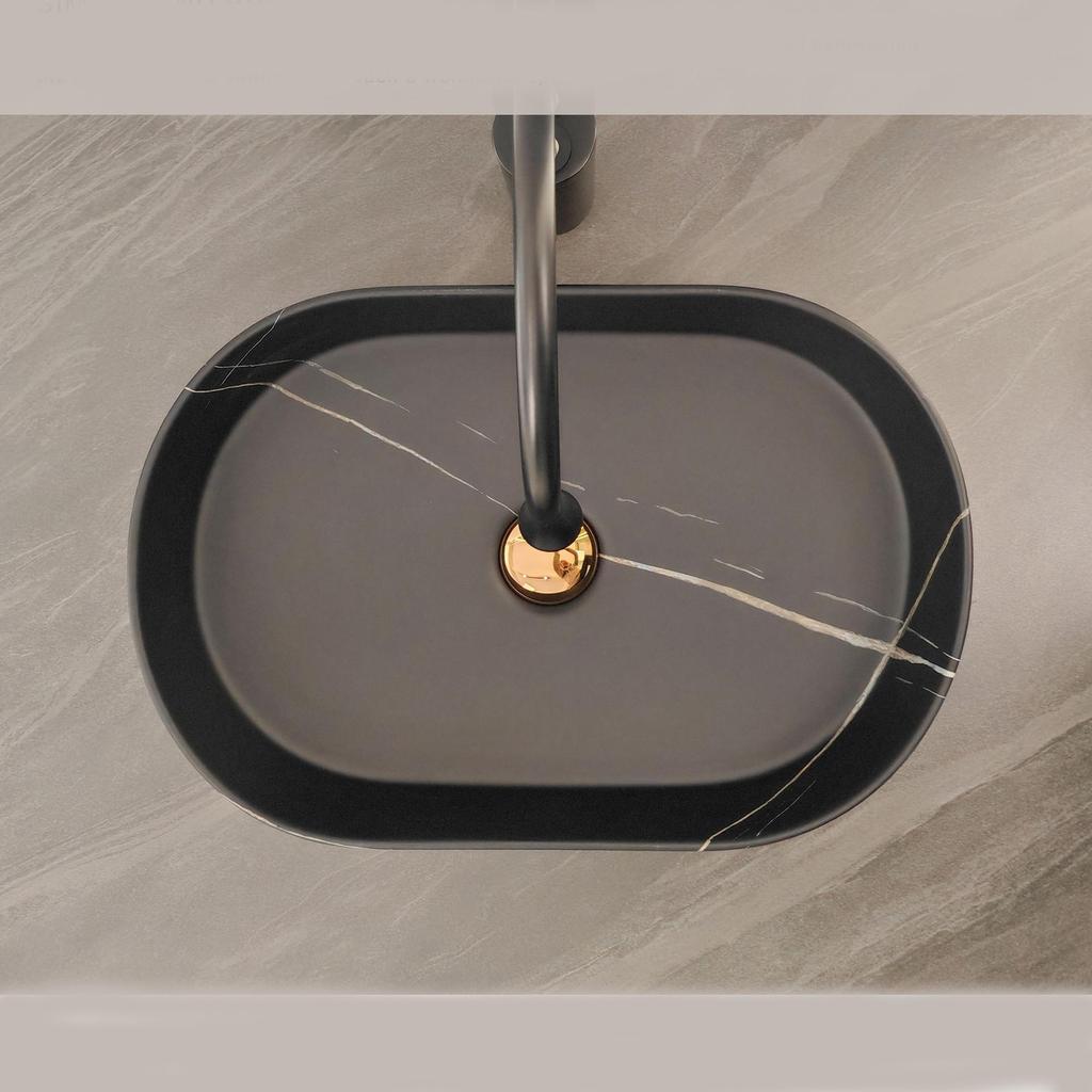 Łazienkowy blat Ceramiczna umywalka Prostokątna umywalka Porcelanowa owalna umywalka