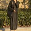 LYRIA Solid Color Polo Neck Turtleneck Dress, New Autumn and Winter Style, Suitable for Overcoats, Long Knee-length Loose Thick Knitted Sweater Dress.