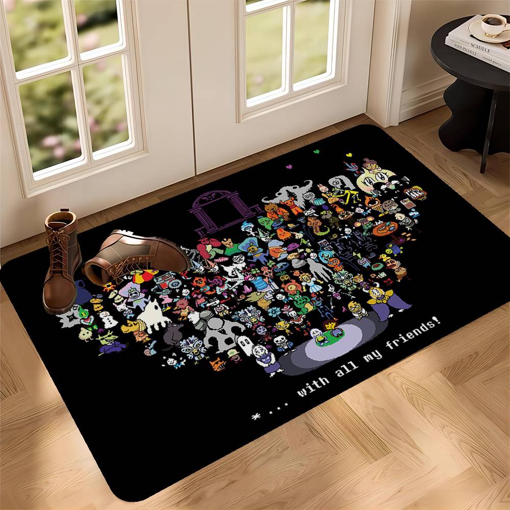 Felpudo Juego U-Undertale Habitación Infantil Decoración Dormitorio Balcón Felpudo Antideslizante Felpudo Sala de Estar Alfombra de Área