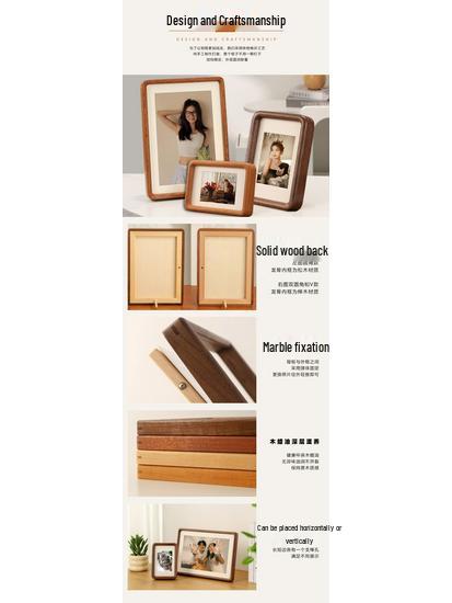 Schwarze Walnuss Doppelt abgerundete Ecke Holz Foto Rahmen - Personalisierte DIY Tischplatten Bild Anzeige