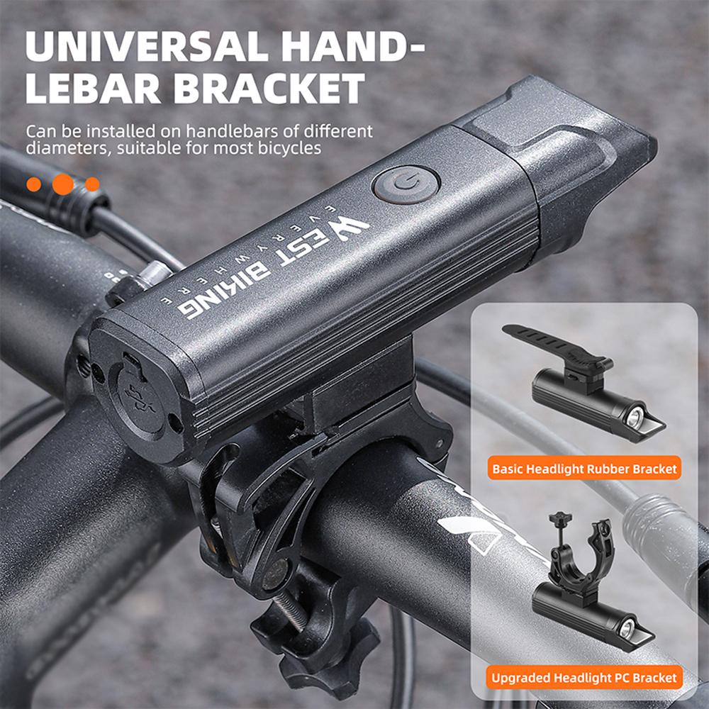 Aluminum Alloy Bright Bicycle Light Multifunctional USB Rechargeable Bike Front Light Waterproof