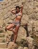 2026 European & American Striped Lace-Up Bikini Set: Sexy Three-Piece for Beach & Hot Springs Vacation