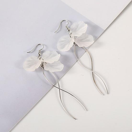 Hook Earrings Fashion Elegant Petal Shape Long Dangle Design Earrings for Women