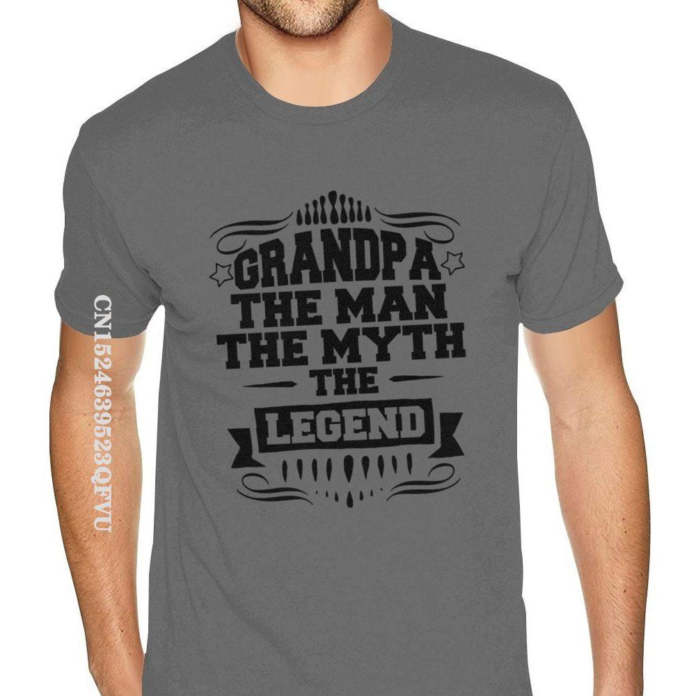 Cheap Grandpa - The Man The Myth The Legend Tee For Men Custom Print England Style Tshirts Men Pure Cotton Gothic Style Shirts S разноцветный