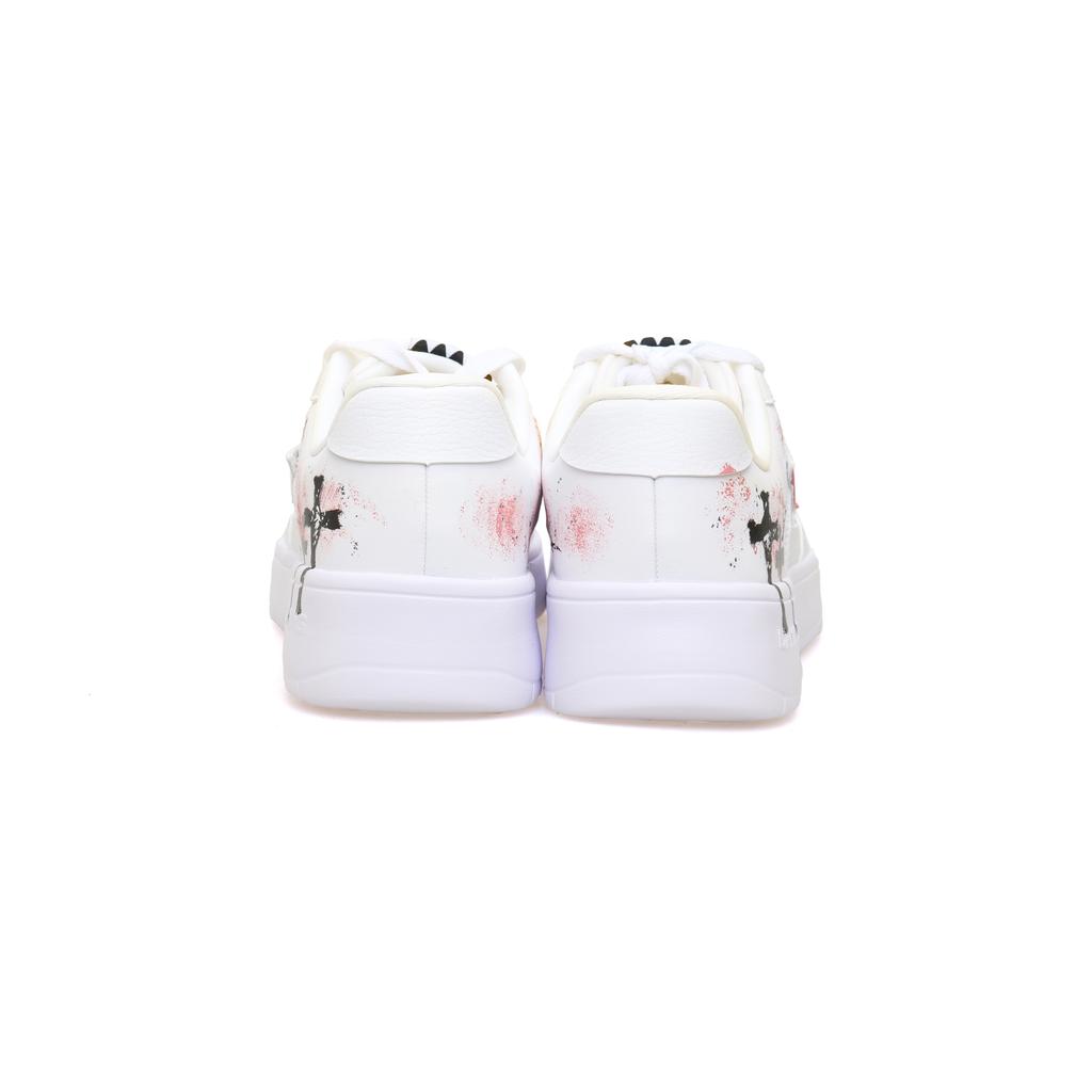 Li Ning Slip Resistant Cushioning Breathable Low top Skateboard Shoes Unisex White Pink AGCS419-1(Team303-)