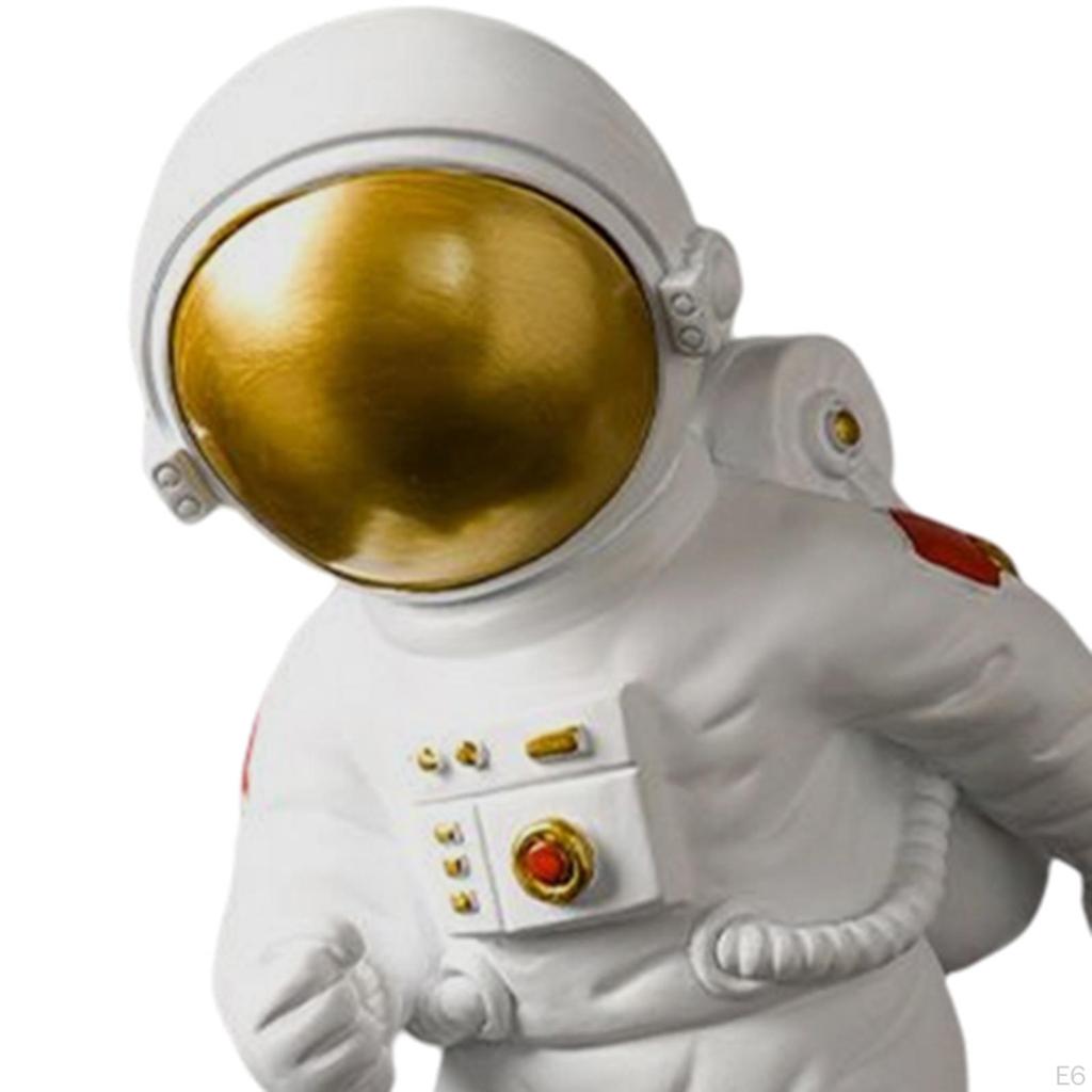 -Resin Statue Space Figure Spaceman Figurine Ornament Sculpture for Kids Room Bookshelf ,Bedroom,