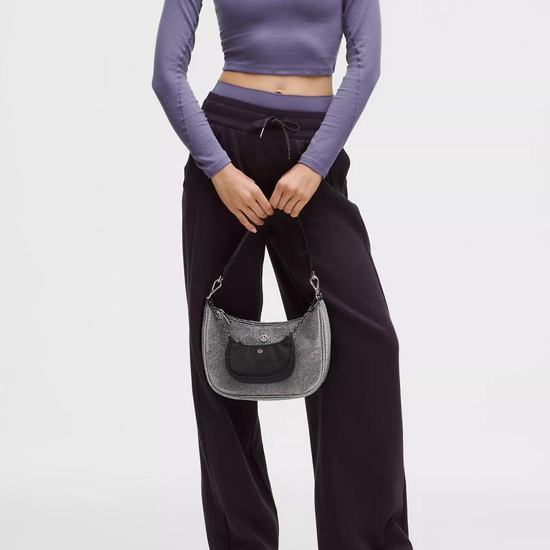Lululemon City Essentials Markenlogo Tragetasche Mini-Umhängetasche Damen Taschen Schwarz Anthrazit LW9FW1S-069830