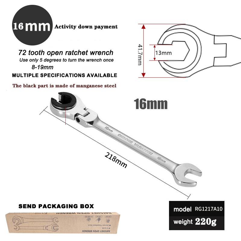 Nouă cheie rotativă cu clichet cu tub deschis de înaltă calitate Cheie universală cu clichet cu deschidere rapidă în baionetă Cheie combinată