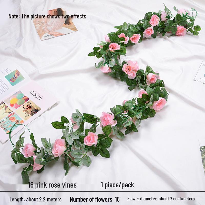 Artificial Rose Vine for Wedding Arches, Staircase Railings, and Ceiling Decor