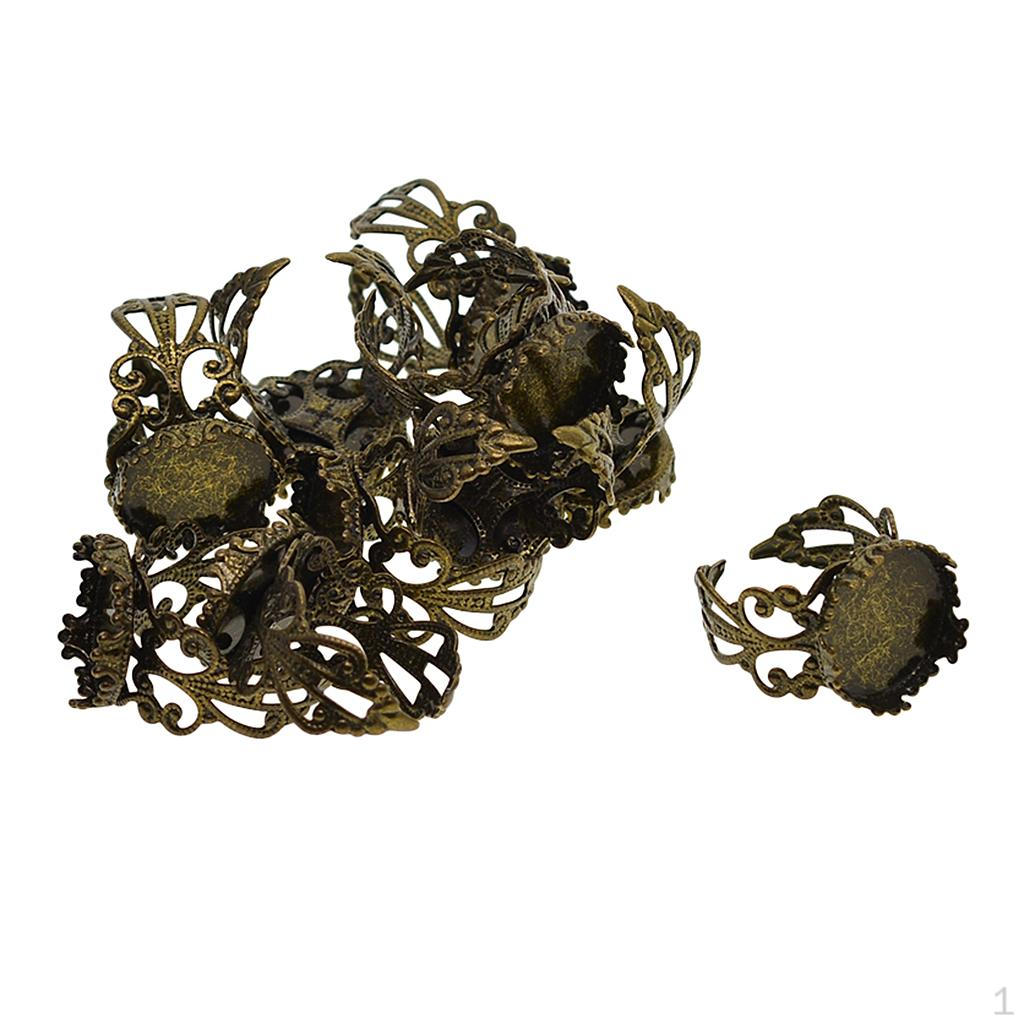 

10 винтажных филигранных колпачков для лотков с безелями Bronze