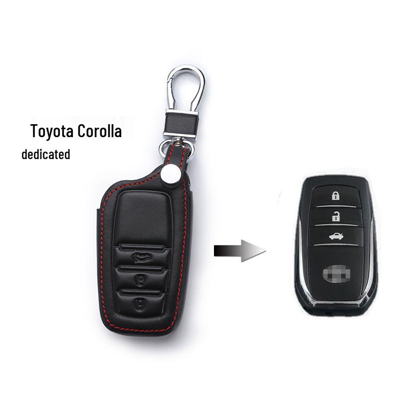 Genuine Leather Smart Key Cover for Toyota Corolla, Camry, Highlander, Levin, RAV4