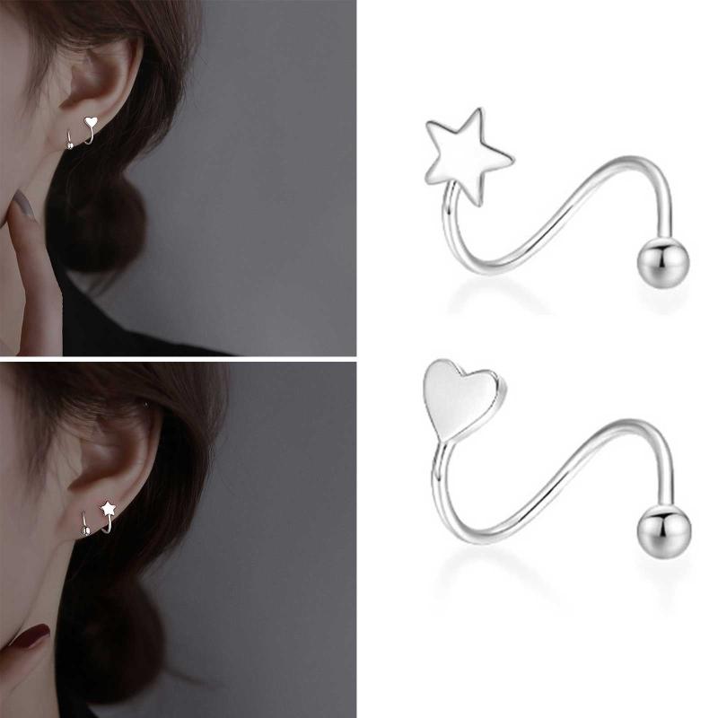 Silberne minimalistische Wickel-Ohrklemmen, Kletterer-Manschetten-Ohrringe für Frauen, Knorpel-Wickel-Ohrringe, hypoallergene Ohrringe
