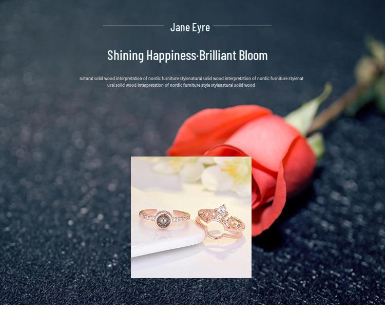 Douyin 100 Language 'I Love You' Crown Ring: Love Memory Confession, Detachable Design