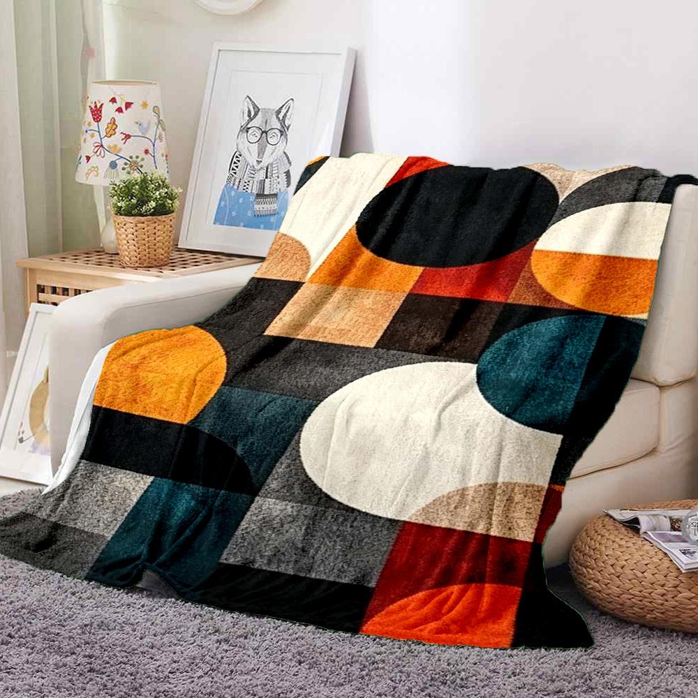 Abstract Shapes Flannel Blanket Throw Blanket Soft Warm Sofa Bed Camping Car home Decor Unique Christmas Gift C930926