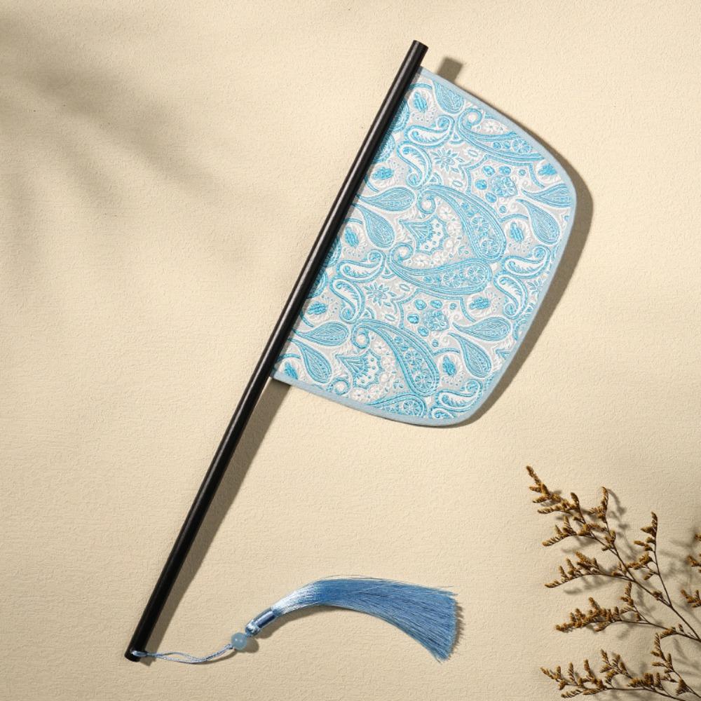 Long Handle Chinese Style Fan Exquisite Decorative Fan Home Decoration Hand Held Fans  Summer