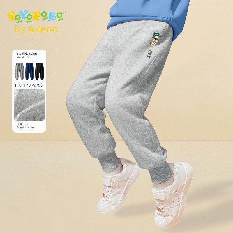Baleno Kids Ybb Series Boys  Pants Spring and Autumn Style Big Boys  Casual Sweatpants Children s Autumn Sports Pants Gray/Yb Cool Kitten K 150