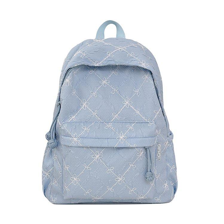 Schoolbag new ins simple large capacity solid color girl cute versatile schoolbag junior high school student college student backpack