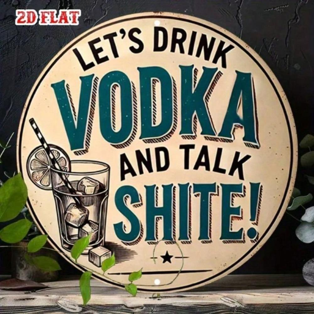 Vintage Metal Wall Sign Vodka Bar Decor for Garage