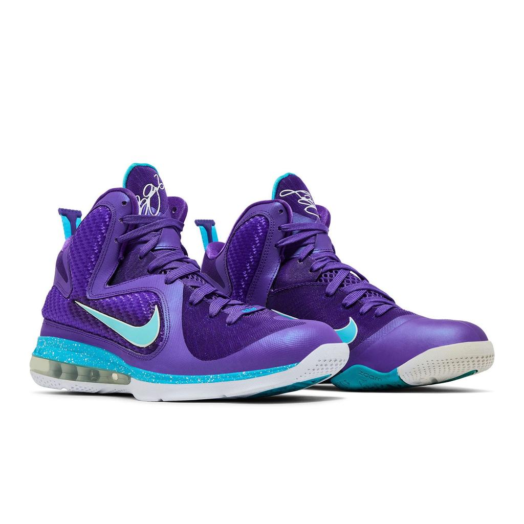 Nike LeBron 9 'Summit Lake Hornets' (Unisex) Pure Purple / Turquoise Blue-Wht Basketball Shoes 469764 500