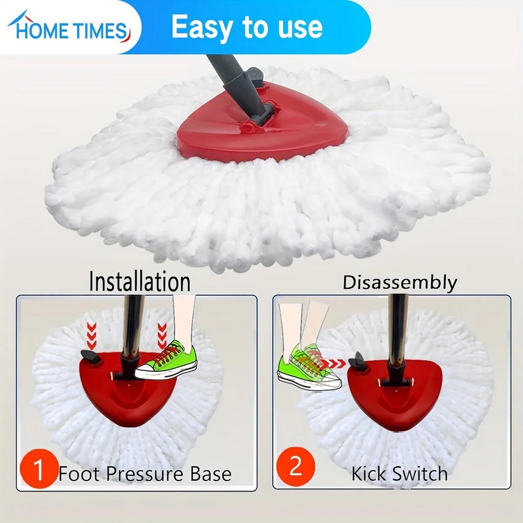 Accesorii Mop pentru Mop Spin O-cedar/Vileda Microfibră EasyWring, Cap Mop Spin pentru Sistemul O-Cedar/Vileda cu 1 Rezervor