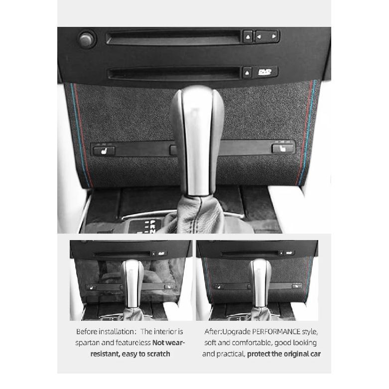 Betterhumz Para BMW Serie 5 E60 2004-2009 Panel de Consola Central del Coche Caja de Almacenamiento Almohadilla Embellecedor Hecho de Alcantara Accesorios de Interior