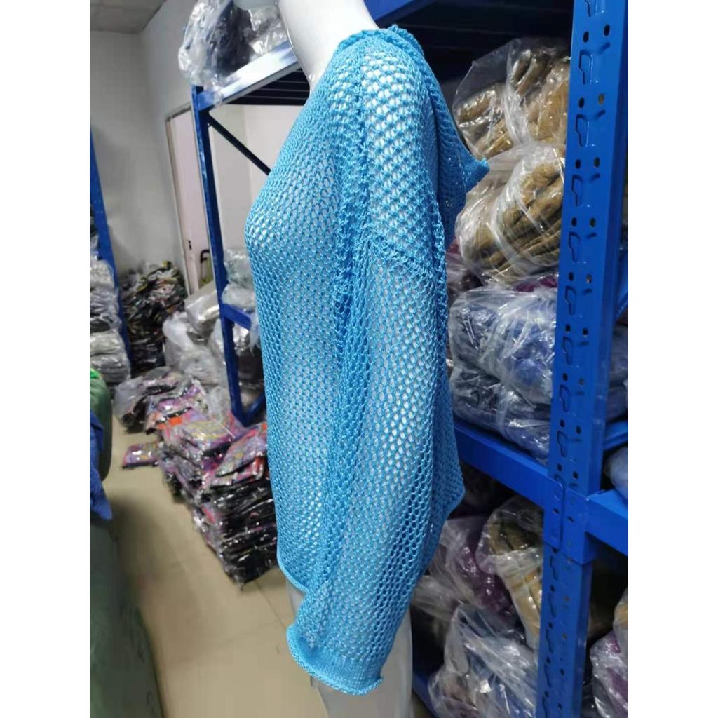 Knitted Jacket, Sun Protective Knitted Sweater, Hooded, Sun Protective Clothing, Loose Sweater