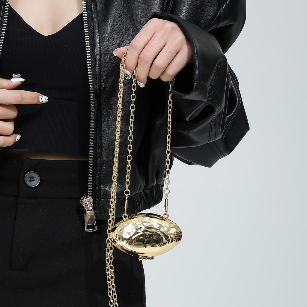 Metal mini small bag women 2025 new European and American fashion bow foreign style shoulder chain lipstick bag tide