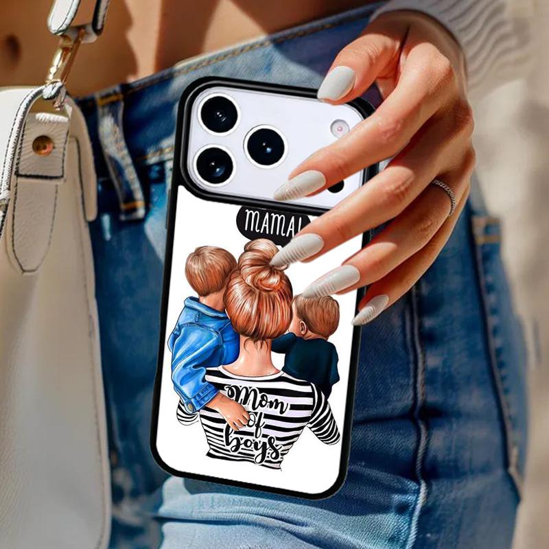 Super Mom Baby Girl Boy Phone Case For iPhone 17 Air 14 15 13 12 Max Cover For Apple 16e 11 Pro Max Plus Coque