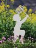 Wrought Iron Silhouette Garden Figures: Outdoor Lawn and Courtyard Decorations