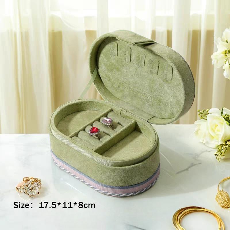 

Multilayer Bracelet Storage Box Rings Jewelry Display Case Travelling Jewelry Boxes Earrings Divided Compartment Organizer Cases зелёный