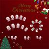 24 Pcs Christmas Press On Nails Short Square Full Cover False Nails Christmas Tree Artificial Nails Manicures Supplies