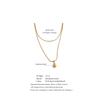 Yhpup Stainless Steel Double-Layer Chain Chic Pendant Drop Necklace 2026 Fashion Stain Less Metal Charm Casual Daily Jewelry