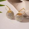 Shining Rhinestone Zircon Earrings for Women Fashion Round Ball Earrings Wedding Bridal Accessories Party Ear Jewelry Wholesale
