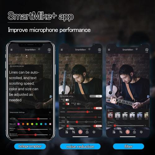 SabineTek SmartMike+ Rechargeable Wireless Bluetooth Microphone (White) - SmartMike+ Dedicated Unidirectional Microphone + Improved Sound Pickup Quali