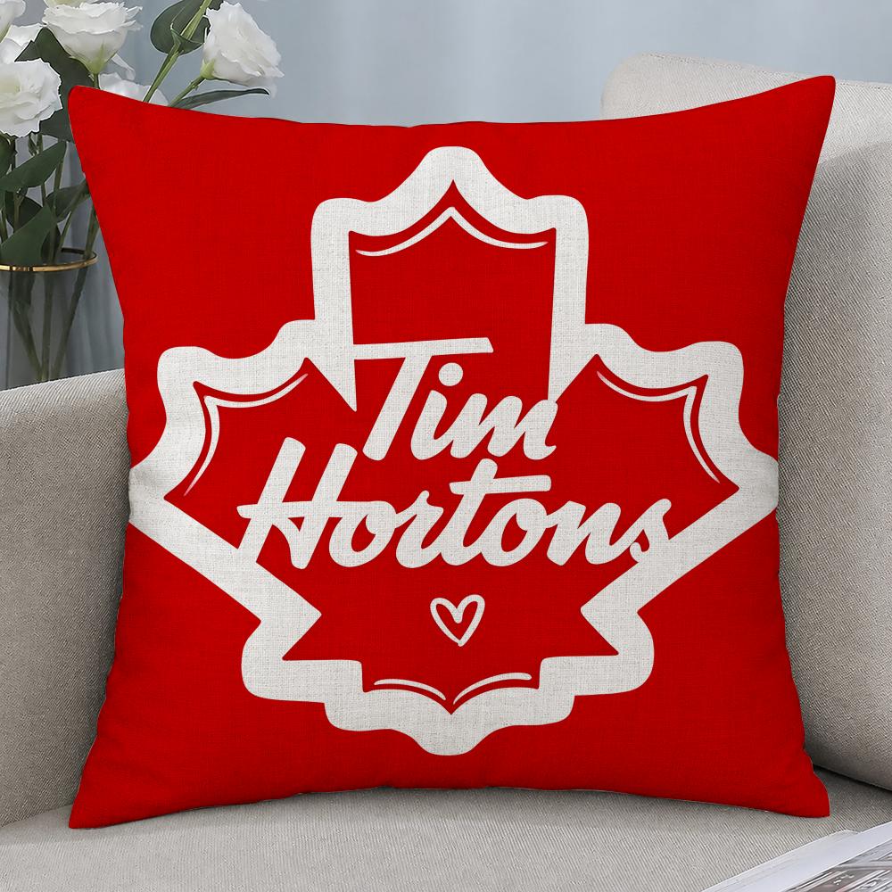 Brand Tim Hortons Cushion Cover Cushion Covers Natural Linen Breathable Sofa Bedroom Decor Pillowcase