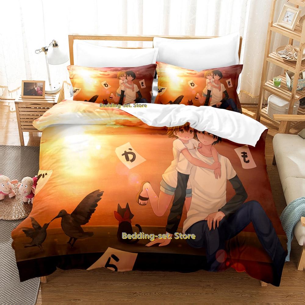 New Barakamon Bedding Set Single Twin Full Queen King Size Bed Set Adult Kid Bedroom Duvetcover Sets 3D Anime Bed Sheet Se