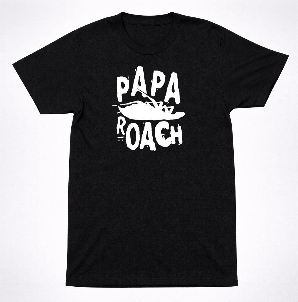 Papa Roach Logo Shirt Alternative Metal Rock Band Schwarzes Grafikshirt