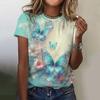 Women's Short-sleeved T-shirt Summer Crewneck Top Loose Casual Short-sleeved Fashion Printed Clothing Women's Elegant T-shirt