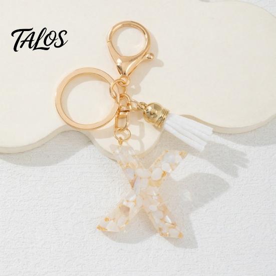 Lightweight Keychain Pendant, Letter A-Z Charm with Tassel, Alphabet Car Decoration Initial Metal Keyring for Handbag Backpack Bag Pendant Accessory