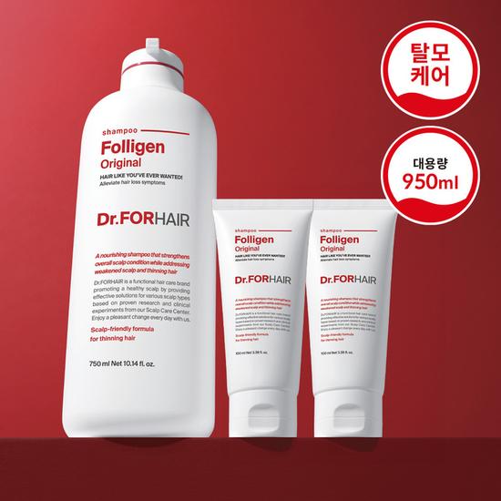 DR.FORHAIR Folligen Shampoo 750ml + 200ml Special / Scalp Care Hair Loss Relief Shampoo
