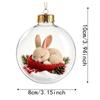 Transparent Christmas Ball Ornament 2D Flat Pattern Lightweight 3D Acrylic Pendant Compact Shatterproof Clear Sphere Bauble