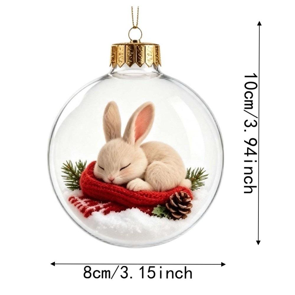 Transparent Christmas Ball Ornament 2D Flat Pattern Lightweight 3D Acrylic Pendant Compact Shatterproof Clear Sphere Bauble