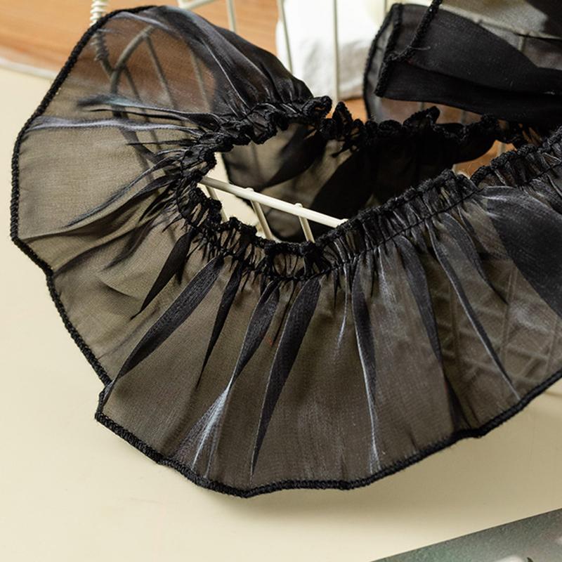 

5 ярдов перламутровая плиссированная тесьма кружевная ткань 7 см шириной тюлевая лента оборки манжеты воротник торт юбка платье декор поделки для рукоделия 5yard