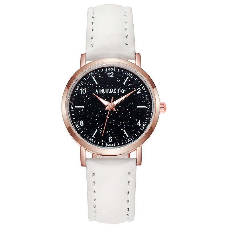 Fashion Quartz Analog Watches for Women Leather Strap Starry Sky Watch Casual Business Watch