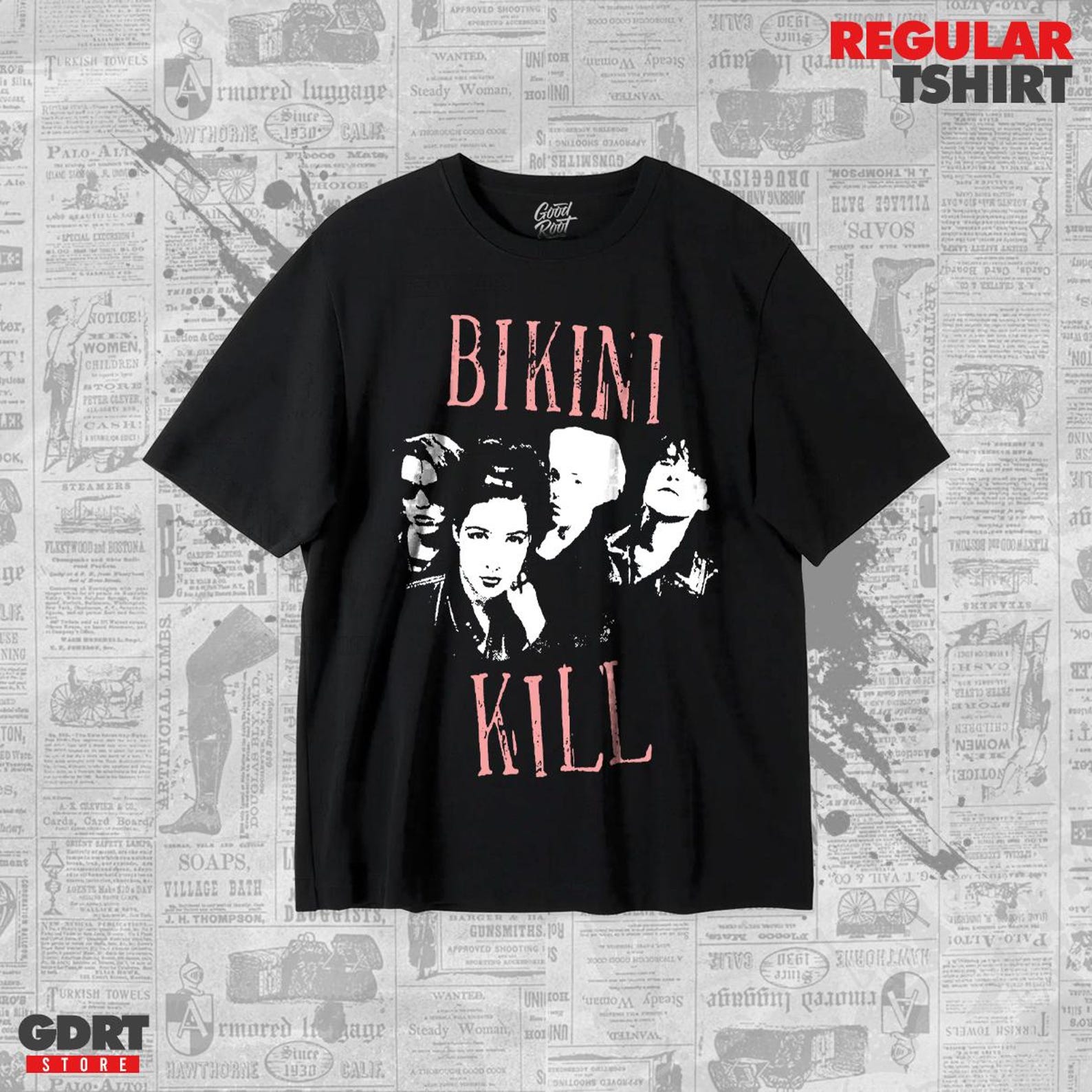 Bikini Kill T shirt - Retro Girl - Unisex Heavy Shirt M