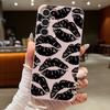 Black Lip Print Leather Texture TPU Case For Samsung Galaxy S24 FE S23 S22 Ultra A16 A55 A15 A54 A35 A25 A14 5G Soft Phone Cover