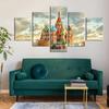 5Pcs St Basils Cathedral Moscow Russia Canvas Picture Wall Art Print 5 Panel Abstract Poster Home Decor Room Decor Modern