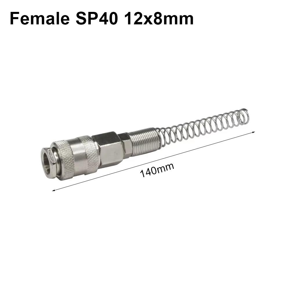 1Pcs with Protective Spring Pneumatic Quick Coupling Iron Plated Nickel SP PP 20 30 40 Air Hose Connector Standard EU