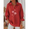 JPNTKY Women's Fashion Casual Summer Spring POLO Neck 3/4 Sleeves Blouses & Shirts