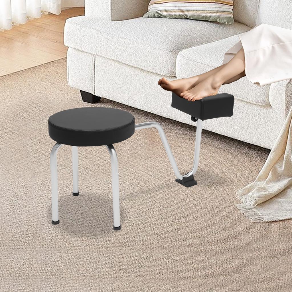 Sgabello Regolabile per Pedicure in Ferro con Poggiapiedi in PVC 22LBS di Carico Imbottitura Morbida in Cotone Antiscivolo per Salone Spa Manicurista